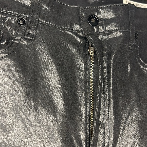 Rag & Bone Casey High-Rise Ankle Flare Coated Black - Picture 4 of 9